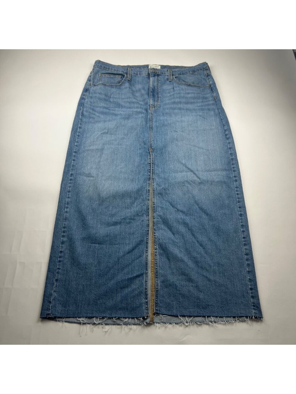 Universal Thread Light Wash Denim Split Front Maxi Skirt 16